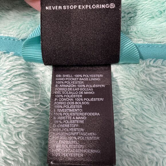 The North Face Girls Large 14-16 Fleece Jacket Full Zip Mint Green Fuzzy Soft - Picture 6 of 11